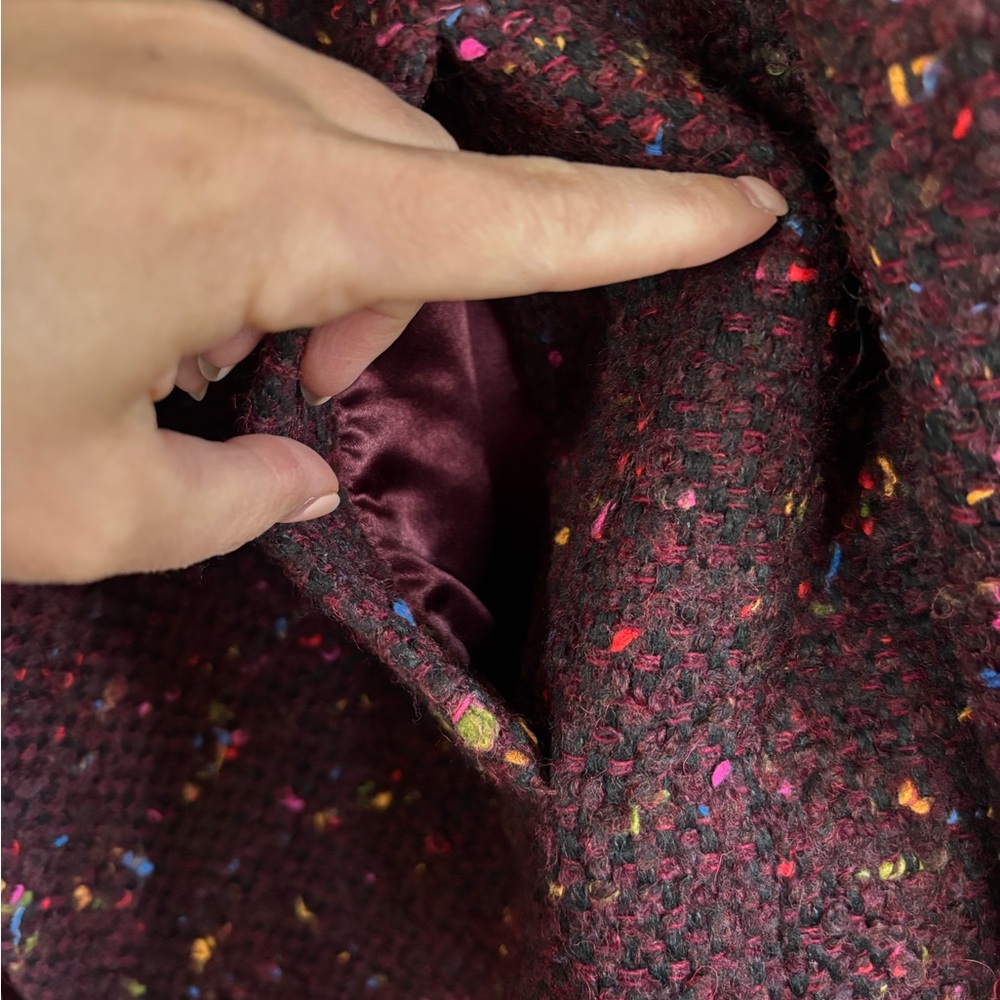 J. Crew Daphne topcoat in burgundy multicolor tweed - Picture 7 of 8